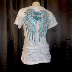 Harley Davidson semi cutout Tee sz Large